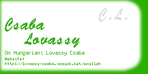 csaba lovassy business card